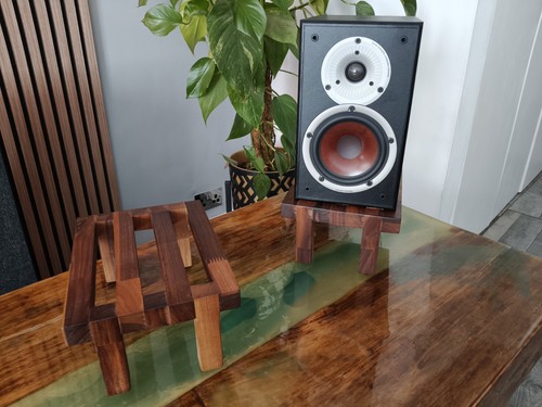 Solid walnut speaker stands - solid,