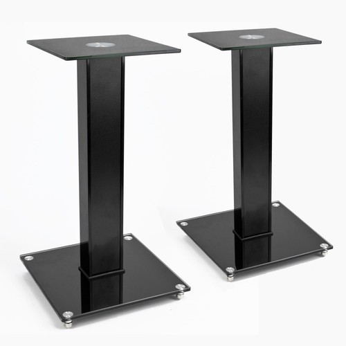 Black glass speaker stands - 2x,
