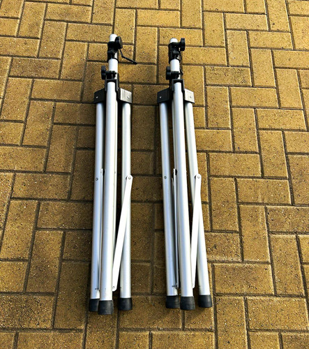 Pair silver tripod speaker - of,