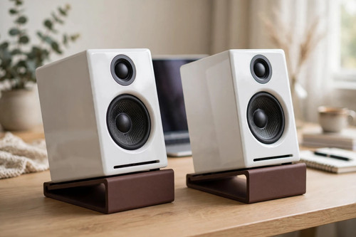 Faux wood speaker stands - wood, |