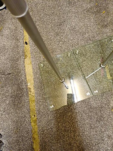 Pair silver metal floor - pair,
