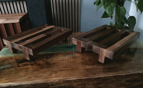 Walnut speaker stands - xl,
