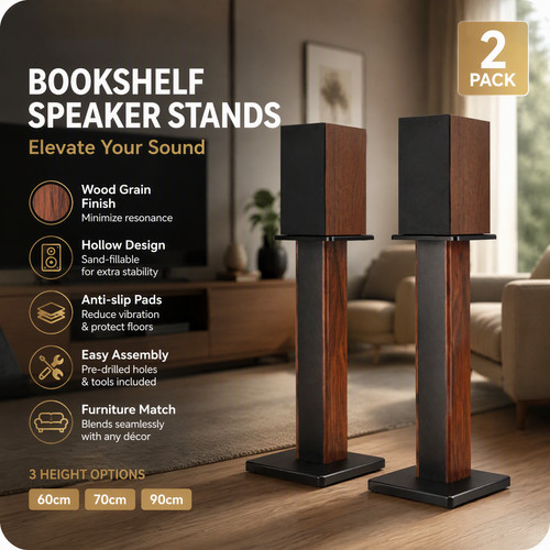 Pair wood grain speaker - wood,